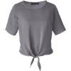 Custom Womens Perfect Fit™ Tie Front Blouse Graphite
