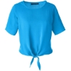 Custom Womens Perfect Fit™ Tie Front Blouse Ocean Blue