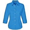 Custom Womens Perfect Fit™ Three-Quarter Sleeve Stretch Poplin Dress Shirt French Blue