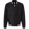Custom Unisex Lightweight Bomber Jacket Black/ White Stripe