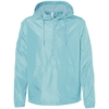 Custom Unisex Lightweight Quarter-Zip Windbreaker Pullover Jacket Aqua