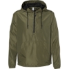Custom Unisex Lightweight Quarter-Zip Windbreaker Pullover Jacket Army/ Black Zipper