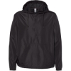 Custom Unisex Lightweight Quarter-Zip Windbreaker Pullover Jacket Black