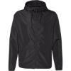 Custom Mens Lightweight Windbreaker Full-Zip Jacket Black