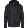 Custom Mens Lightweight Windbreaker Full-Zip Jacket Black Camo