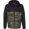 Custom Mens Lightweight Windbreaker Full-Zip Jacket Black/ Forest Camo