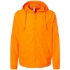 Custom Mens Lightweight Windbreaker Full-Zip Jacket Safety Orange
