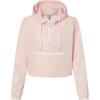 Custom Womens Lightweight Quarter-Zip Pullover Crop Windbreaker Blush/ White Zipper