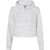 Custom Womens Lightweight Quarter-Zip Pullover Crop Windbreaker White Camo