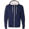 Custom Unisex Sherpa-Lined Hooded Sweatshirt Navy Heather