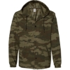 Custom Mens Water-Resistant Hooded Windbreaker Forest Camo