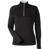 Custom Womens Wells Tech Quarter-Zip Pullover Black/ White