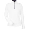 Custom Womens Wells Tech Quarter-Zip Pullover White/ Eclipse