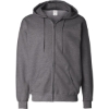 Custom Unisex Ultimate Cotton® Full-Zip Hooded Sweatshirt Charcoal Heather