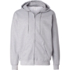 Custom Unisex Ultimate Cotton® Full-Zip Hooded Sweatshirt Light Steel