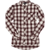 Custom Womens Flannel Shirt Maroon/ Natural Buffalo