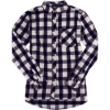 Custom Womens Flannel Shirt Navy/ Natural Buffalo