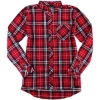 Custom Womens Flannel Shirt Navy/ Red