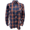 Custom Womens Flannel Shirt Orange/ Navy
