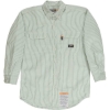 Custom Mens Tall Flame-Resistant Down Plaid Work Shirt Green