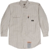 Custom Mens Tall Flame-Resistant Down Plaid Work Shirt Khaki