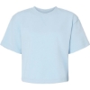 Custom Womens French Terry Mid-Length Boxy Top Powder Blue