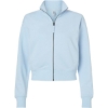 Custom Womens French Terry Full-Zip Jacket Powder Blue