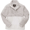 Custom Unisex Fuzzy Half-Snap Fleece Pullover Oxford Stripe/ Natural