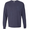 Custom Unisex Garment-Dyed Long Sleeve T-Shirt With a Pocket Anchor Slate