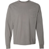 Custom Unisex Garment-Dyed Long Sleeve T-Shirt With a Pocket Concrete Grey