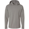Custom Unisex Garment-Dyed Jersey Hooded Long Sleeve T-Shirt Concrete Grey