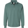 Custom Unisex Garment-Dyed Quarter-Zip Sweatshirt Cypress Green