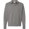 Custom Unisex Garment-Dyed Polo Collar Sweatshirt Concrete Grey