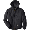 Custom Mens Tall Highland Washed Cotton Duck Hooded Jacket Black