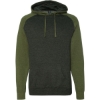 Custom Unisex Raglan Hooded Sweatshirt Charcoal Heather/ Army Heather