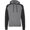 Custom Unisex Raglan Hooded Sweatshirt Gunmetal Heather/ Charcoal Heather
