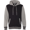 Custom Unisex Heavyweight Varsity Full-Zip Hooded Sweatshirt Black/ Gunmetal Heather