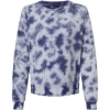 Custom Womens Fleece Out Crewneck Pullover Navy Tie-Dye
