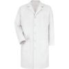 Custom Unisex Button Front Lab Coat White