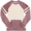 Custom Womens Cozy Contrast Fleece Crewneck Pullover Garnet/ Oatmeal