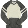Custom Womens Cozy Contrast Fleece Crewneck Pullover Grey/ Oatmeal