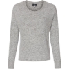 Custom Womens Cuddle Fleece Boxy Crewneck Pullover Oxford Heather