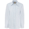 Custom Womens Oxford Long Sleeve Shirt Blue/ White Stripe
