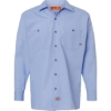 Custom Mens Tall Industrial Long Sleeve Work Shirt Light Blue