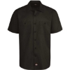 Custom Mens Tall Industrial Worktech Ventilated Short Sleeve Work Shirt Black
