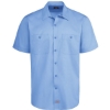 Custom Mens Tall Industrial Worktech Ventilated Short Sleeve Work Shirt Light Blue