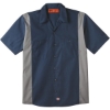 Custom Mens Industrial Colorblocked Short Sleeve Shirt Dark Navy/ Smoke