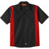 Custom Mens Tall Industrial Colorblocked Short Sleeve Shirt Black/ English Red