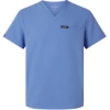 Custom Mens Platt 3-Pocket Scrub V-Neck Top Ceil Blue