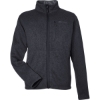 Custom Mens Drop Line Fleece Jacket Black Heather